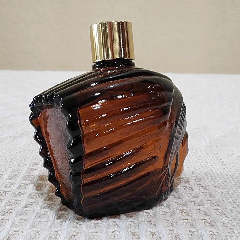 Vintage Avon American INDIAN HEADDRESS Spicy Scent Brown Glass Bottle EMPTY